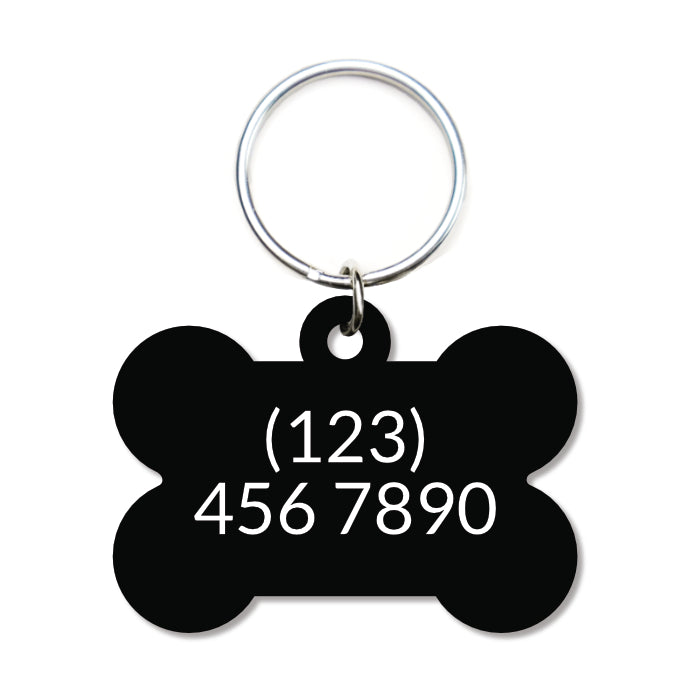 Solid Black Pet ID Tag