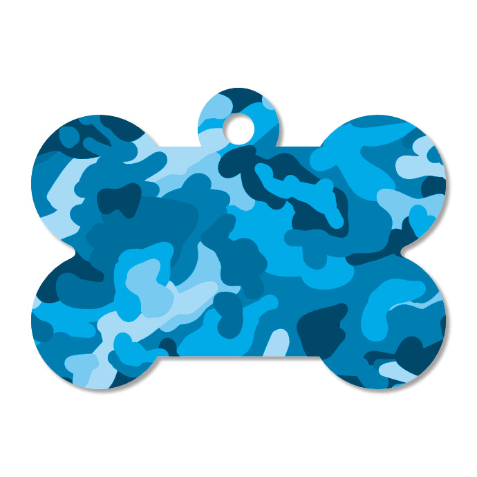 Camo Pet ID Tag - Blue