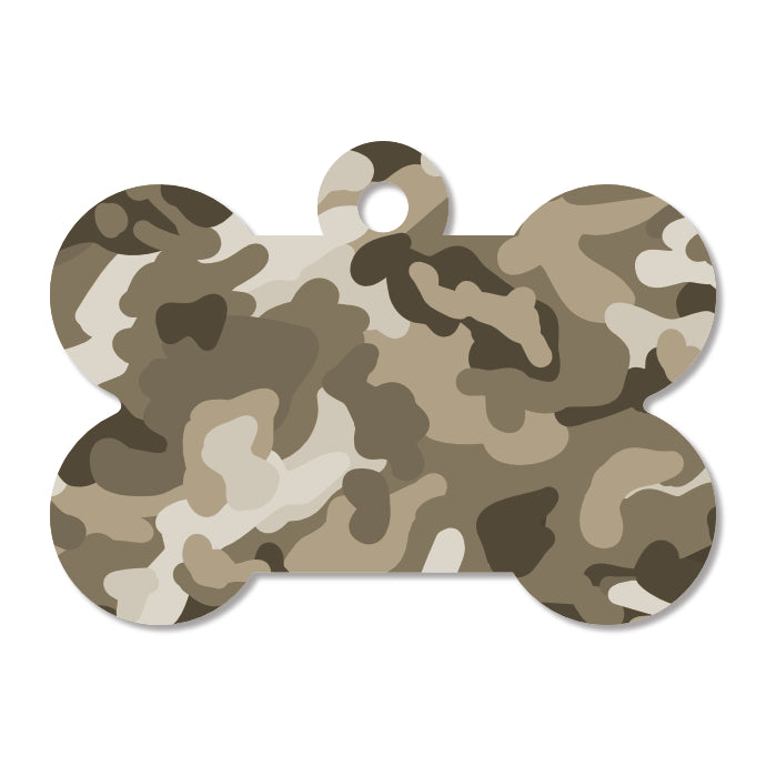 Camo Pet ID Tag - Brown