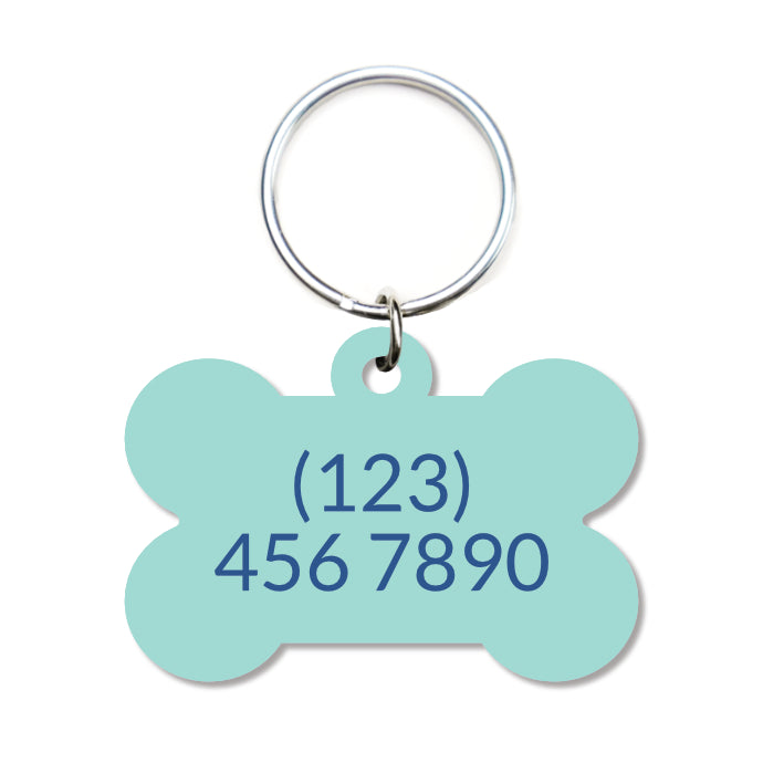 Flower Pet ID Tag - Blue