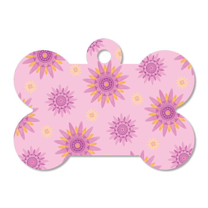 Flower Pet ID Tag - Pink