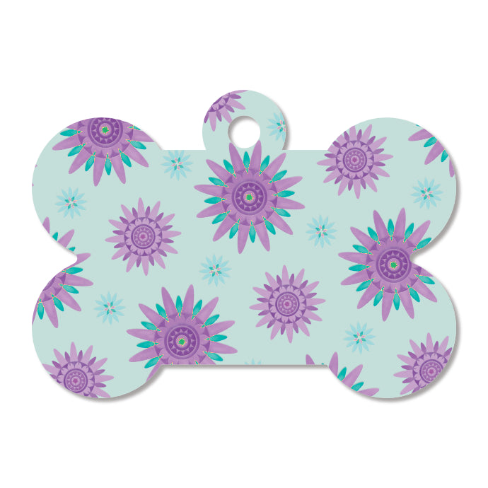 Flower Pet ID Tag - Purple