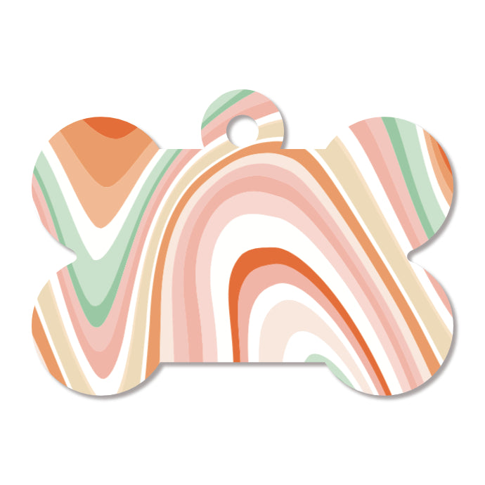 Marble Pet ID Tag - Orange Splice