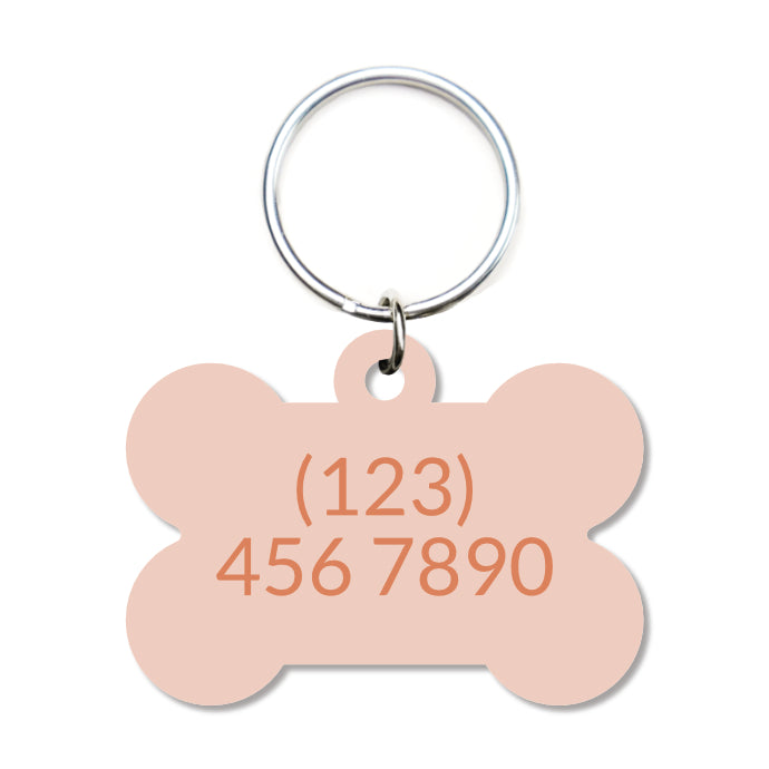 Solid Peach Pet ID Tag