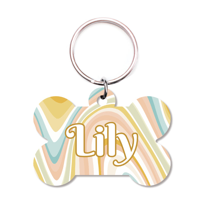 Marble Pet ID Tag - Rainbow Skies